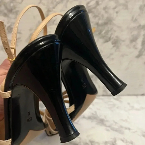 Cole Haan Women’s Strappy Heel Patent Leather/Cream with Ankle Strap-Size 8.5B - Picture 10 of 11